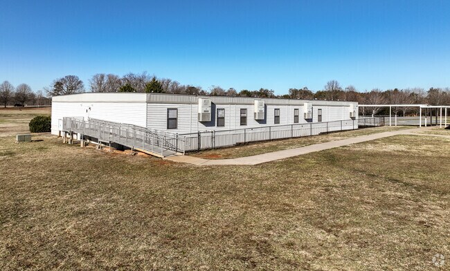 The mobile classrooms at Cloverleaf Elementary School in Statesville.
