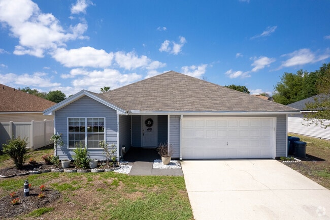 A pristine one-story home with a two-car garage in the Hidden Hills neighborhood.