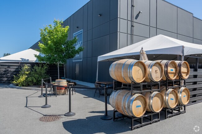 JM Cellars' outdoor patio is a great spot to sip some wine in Cathcart.