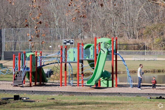 Lafayette Pond Park includes a well-equipped playground where kids can have fun and be active.