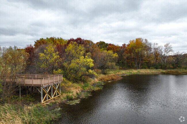 Hidden Lake Park includes a scenic fishing pier, a favorite spot for Saint Augusta locals.