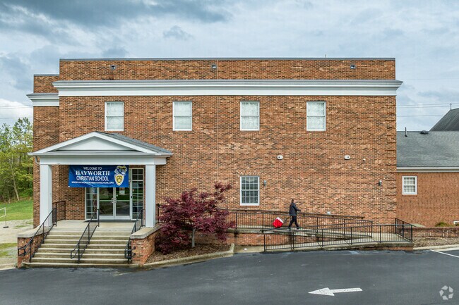 Hayworth Christian School features a warm and inviting entrance.