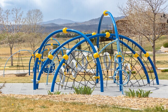 The modern jungle Gym at Water's Way Park looks like a piece of art.