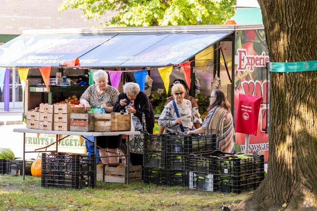 Locals pick out fresh produce at the Johnstown Farmers Market near Kernville.