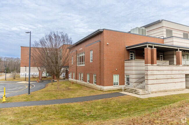 The Wood Hill Middle School is connected to the High Plain Elementary next door in Andover, MA.