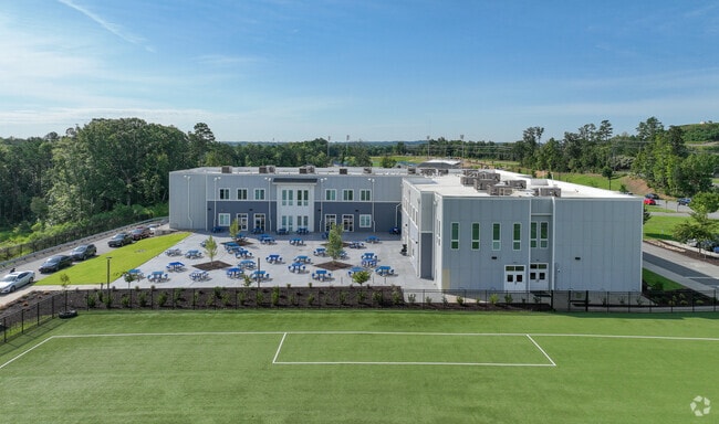 Outdoor seating area at Bradford Preparatory School in Mallard Creek-Withrow Downs