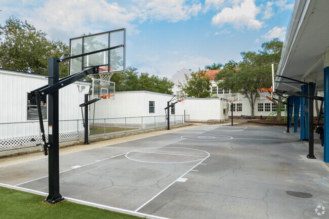 Southside Elementary School in Sarasota has outdoor basketball courts for students to play.