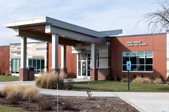 Front entrance top Daniel Wright Jr High.