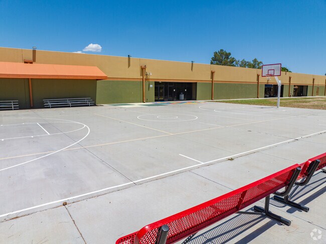 Basketball courts are one of the many amenities at Painted Rock Academy.