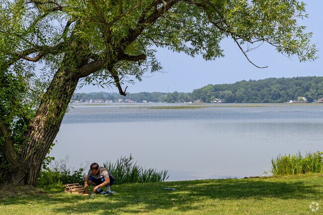 Public access at Gilletts Lake gives local Leoni fishermen plenty of shoreline to fish.