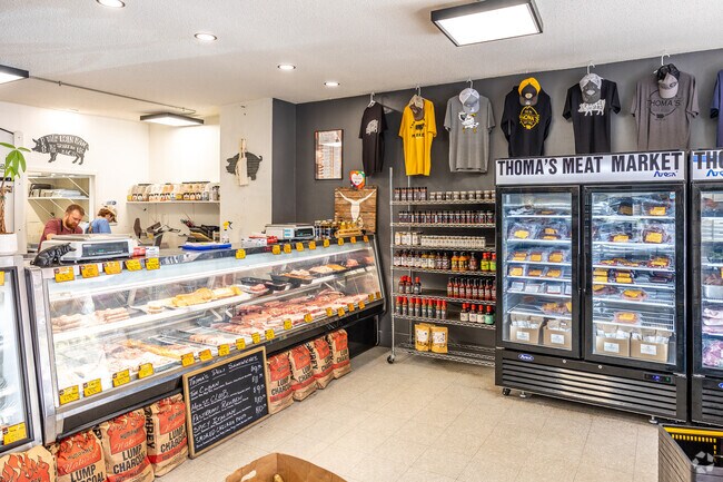 Thoma's Meat Market offers a huge meat case, snacks, seasonings, and so much more.