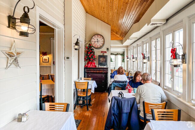 The seating area in the Dune Grass Cafe is very cozy in Mantoloking, NJ.