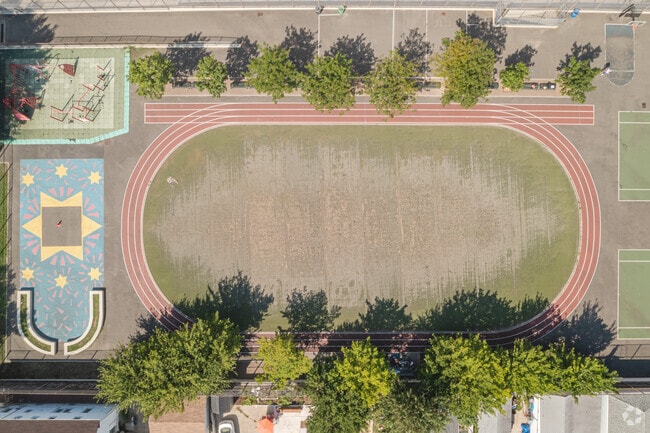 Track and soccer field at Susan B. Anthony Academy.