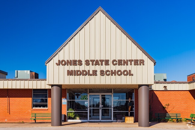 Here is the entrance of the Jones Middle School