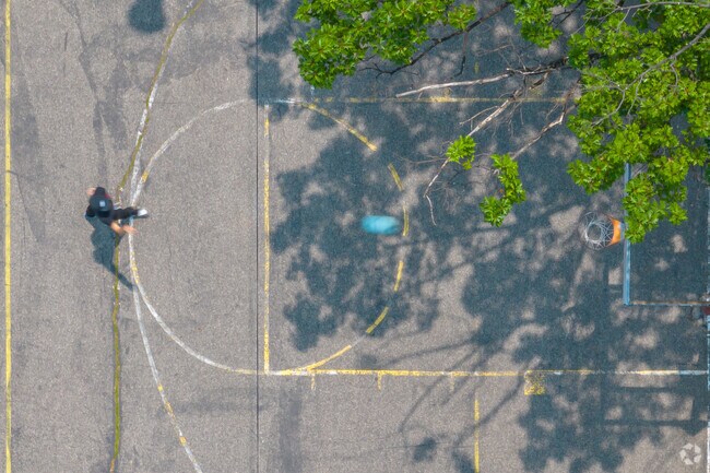 Perfect your jump shot at the basketball court at Vogt Park in Tacony.