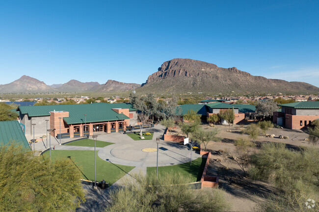 Students enjoy a large courtyard at Valencia Middle School.