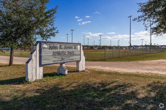 John R. Jones Park features 12 youth fields and a playground.