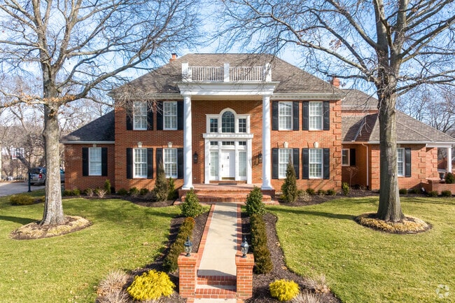 Overland Park offers colonial style homes in the Deer Creek neighborhood.