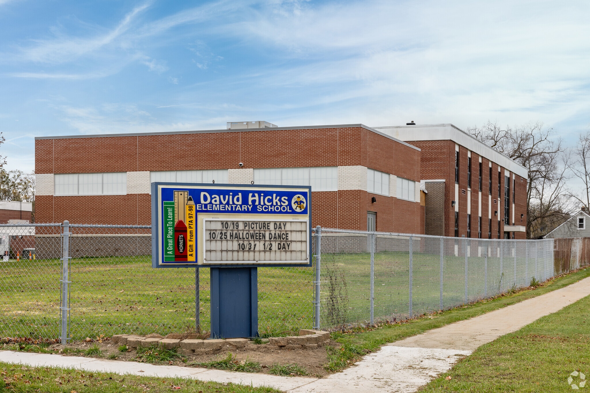 Children can easily walk or bike to David Hicks Elementary School in Inkster.