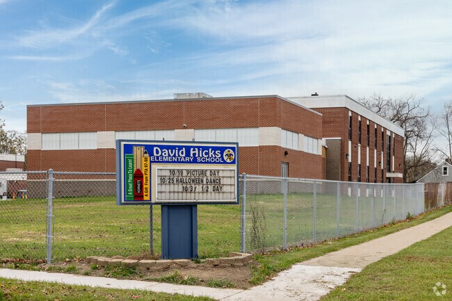 Children can easily walk or bike to David Hicks Elementary School in Inkster.