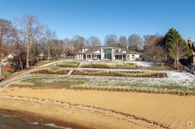 Modern waterfront homes can be found along the James River in Williamsburg.