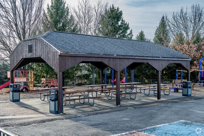A pavilion at Eisenhower Elementary School is nice for students who wish to eat outside.