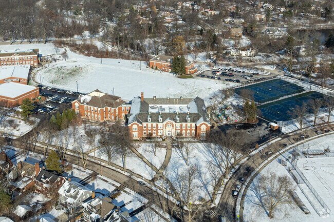 Aerial view of Onaway Elementary School.