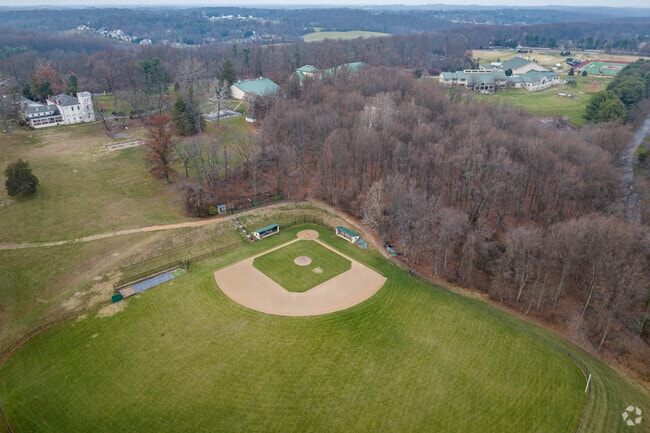 The baseball field at Glenelg Country School is well-maintained.