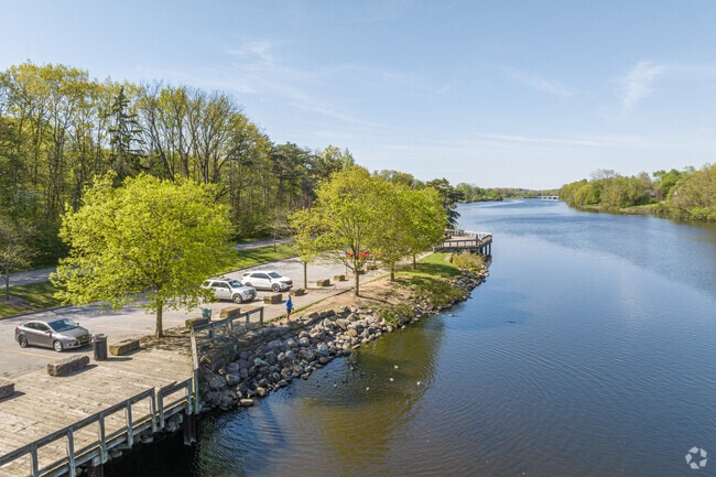 Frances Park overlooks the Grand River with rose gardens nearby.