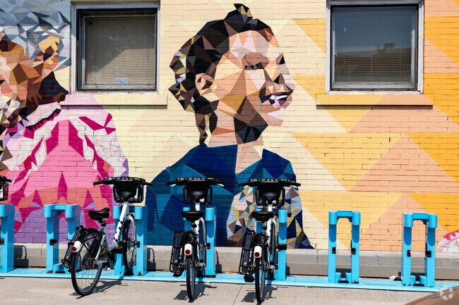 Colorful murals can be found throughout the neighborhood of Clarke Square.