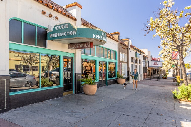 Adams Avenue features colorful shops and wide sidewalks.