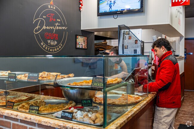 The Downtown Cafe in Glen Cove has a quick takeout cafe and a sit down restaurant next door.