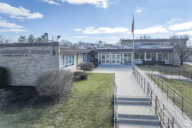 The entrance to Hilltop Elementary School welcomes all through their doors.