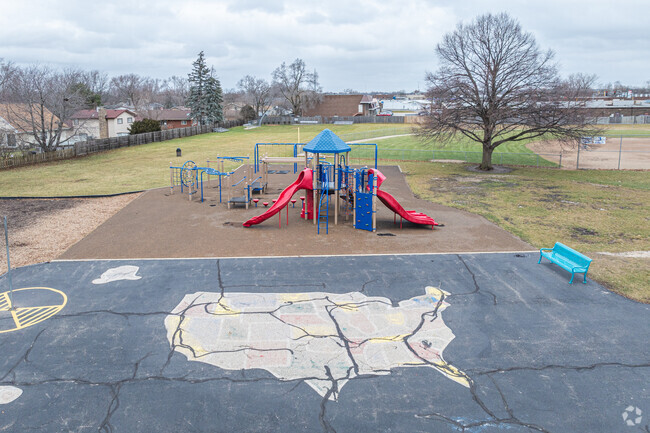 The playground at Canterbury Elementary School offers students a fun place to enjoy recess.