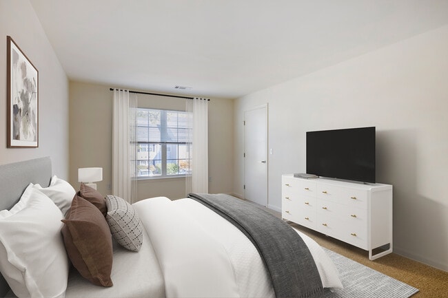 Bedroom with carpet