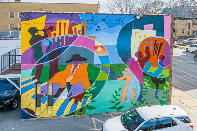 There are beautiful murals around St Joseph's.