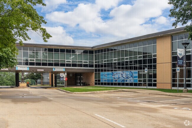 Jefferson High School buildings sit right off the street.