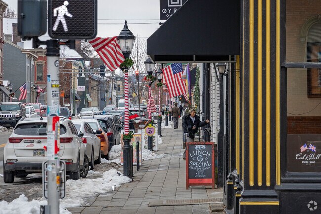 Most of Covington's retail and dining is concentrated in the Mainstrasse Village.