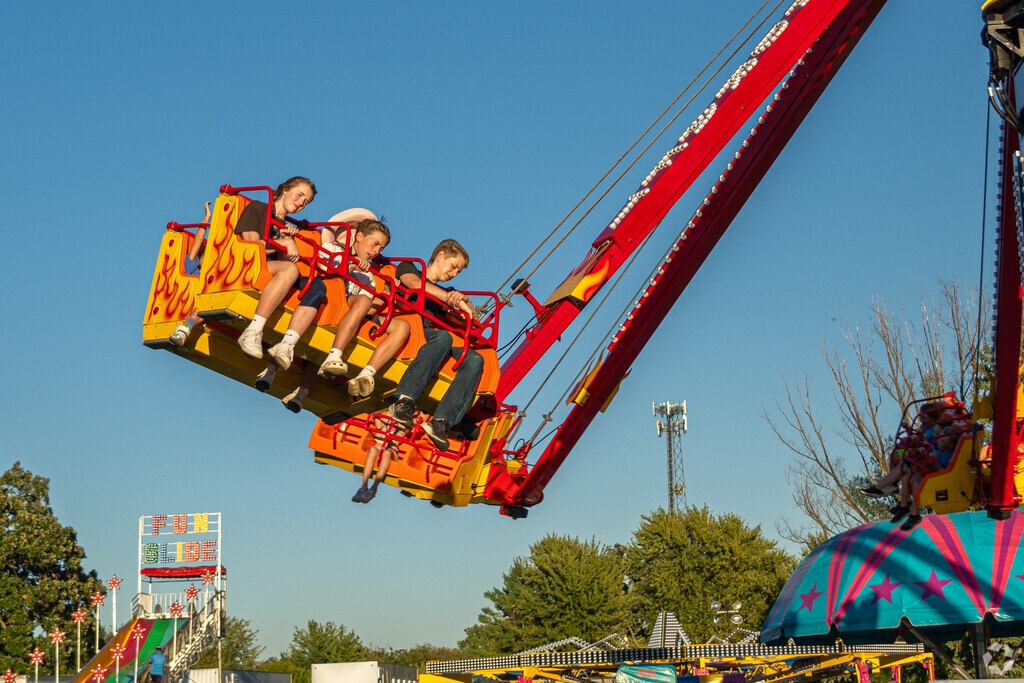 Thrill-seekers soar high during the Big Rock Plowing Match near Waterman.