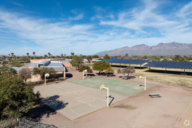 Large basketball courts are enjoyed by students at Henry Elementary School.