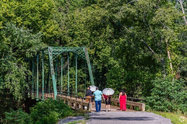 Families love to stroll across the Port Royal State Park bridge to view the Red River.