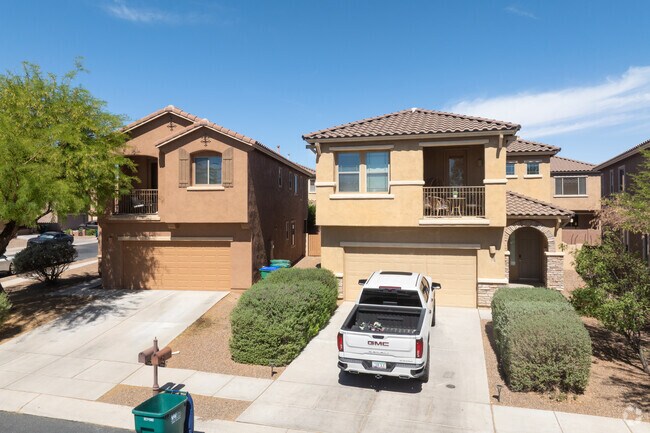 Caption: Spanish-style features are on display with homes within The Presidios at Rancho Sahuarita.