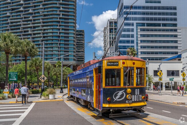 Transit runs though Channelside into Water Street.
