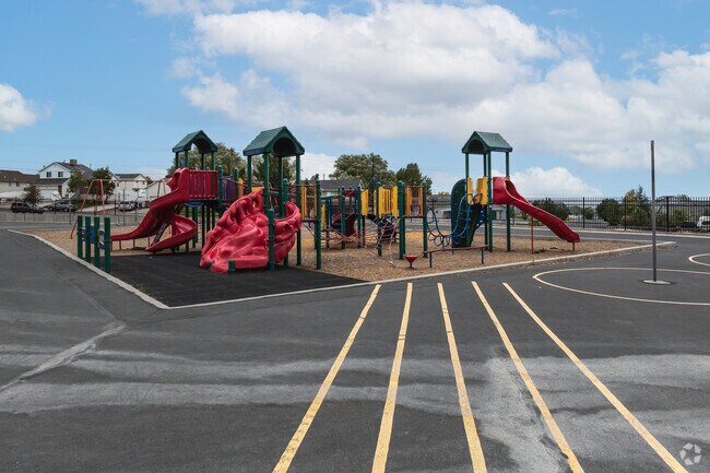 Falcon Ridge Elementary School has a large, colorful playground.