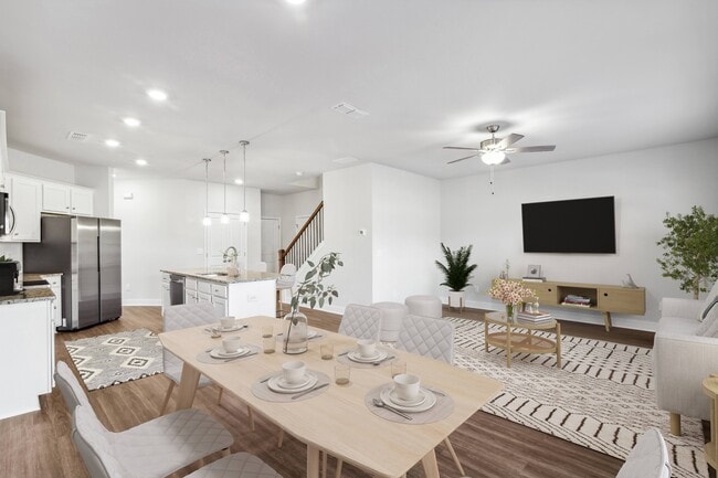 A refined living area offering a graceful view of the homes living and dining space