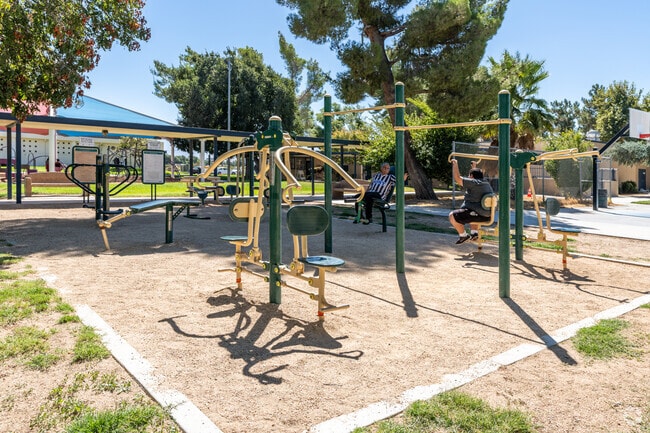 Northwest Palmdale’s Jackie Robinson Park blends fitness with friendly neighborhood chats.