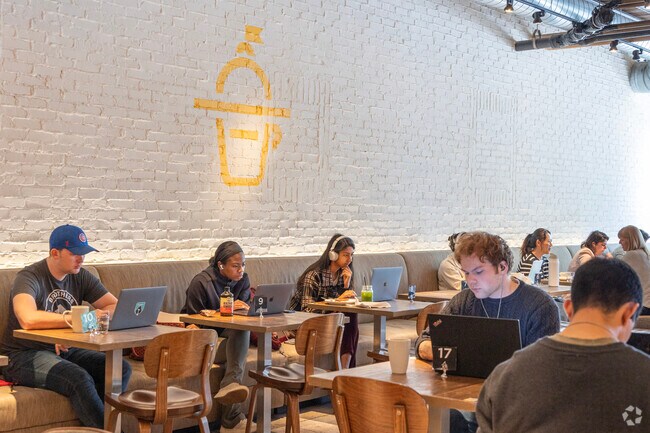 Cuptiol Cafe is a popular Streeterville coffee shop, where residents go to work and study.