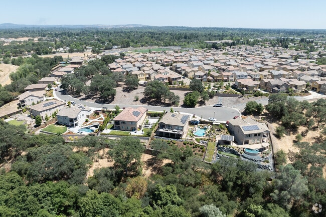 Many homes in the Stoneridge area have solar panels and pools.