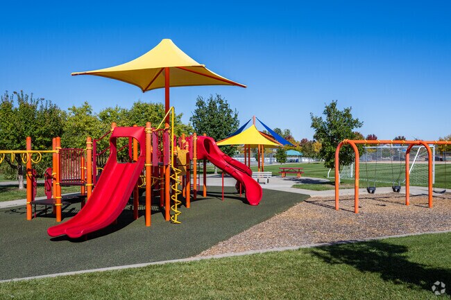 Kids can enjoy the playground at Country Estates Park in Broomfield, Colorado.