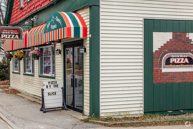 Stop into Rick and Dianes brick oven pizza for a quick slice or a sit down meal.